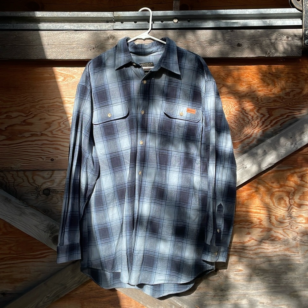 Snap-on Plaid Flannel Shirt